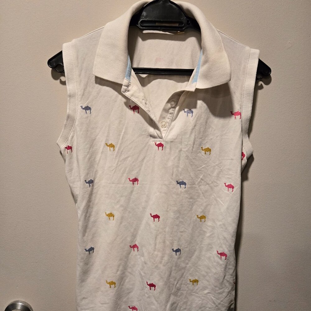 Collared Sleveless Blouse with Sparkly Camels